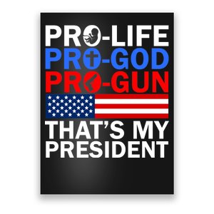 Pro-Life Pro-God Pro-Gun That's My President Poster