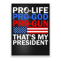 Pro-Life Pro-God Pro-Gun That's My President Poster