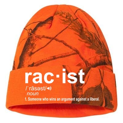 Pro Republican Funny The Liberal Racist Definition Kati Licensed 12" Camo Beanie