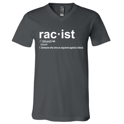 Pro Republican Funny The Liberal Racist Definition V-Neck T-Shirt