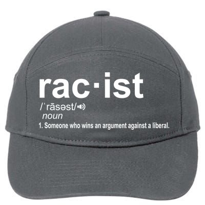 Pro Republican Funny The Liberal Racist Definition 7-Panel Snapback Hat