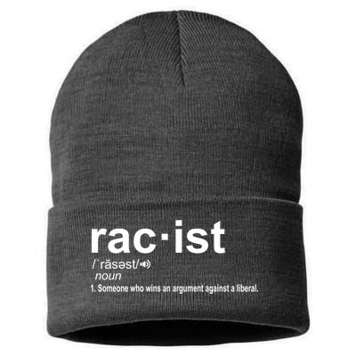 Pro Republican Funny The Liberal Racist Definition Sustainable Knit Beanie