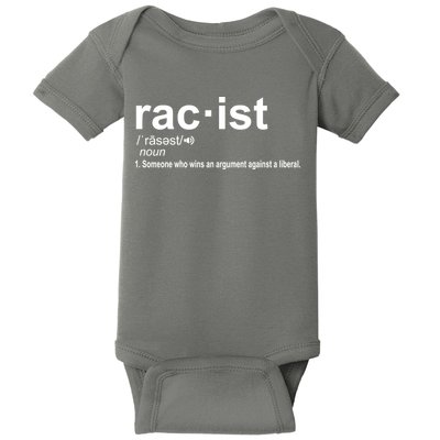 Pro Republican Funny The Liberal Racist Definition Baby Bodysuit