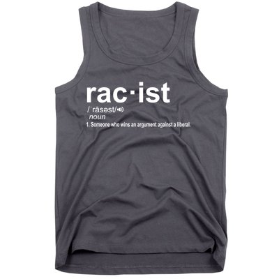 Pro Republican Funny The Liberal Racist Definition Tank Top