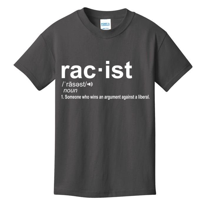 Pro Republican Funny The Liberal Racist Definition Kids T-Shirt