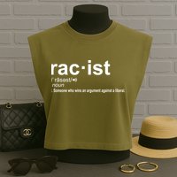 Pro Republican Funny The Liberal Racist Definition Garment-Dyed Women's Muscle Tee