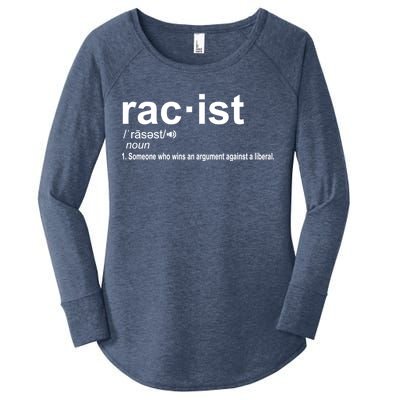 Pro Republican Funny The Liberal Racist Definition Women's Perfect Tri Tunic Long Sleeve Shirt