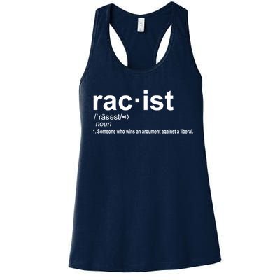 Pro Republican Funny The Liberal Racist Definition Women's Racerback Tank