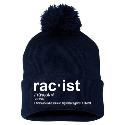 Pro Republican Funny The Liberal Racist Definition Pom Pom 12in Knit Beanie