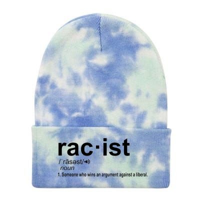 Pro Republican Funny The Liberal Racist Definition Tie Dye 12in Knit Beanie