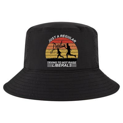 Pro Republican Just A Regular Dad Trying Not To Raise Liberals Cool Comfort Performance Bucket Hat