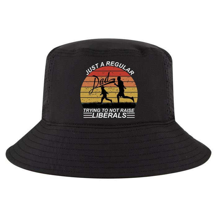 Pro Republican Just A Regular Dad Trying Not To Raise Liberals Cool Comfort Performance Bucket Hat