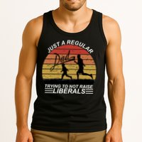 Pro Republican Just A Regular Dad Trying Not To Raise Liberals Tank Top