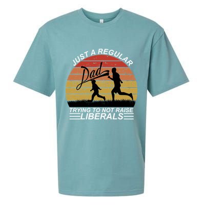 Pro Republican Just A Regular Dad Trying Not To Raise Liberals Sueded Cloud Jersey T-Shirt