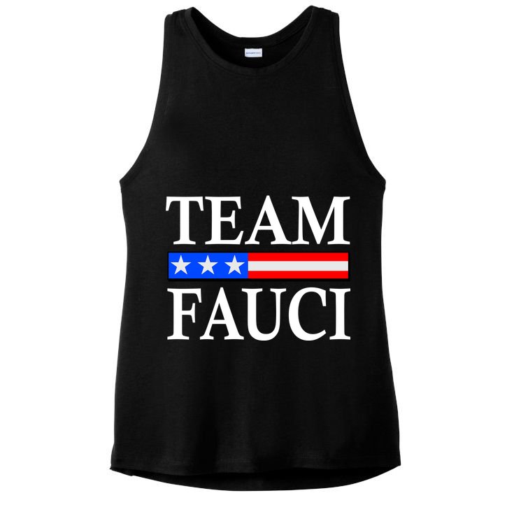 Pro Team Dr Fauci USA Flag Ladies PosiCharge Tri-Blend Wicking Tank