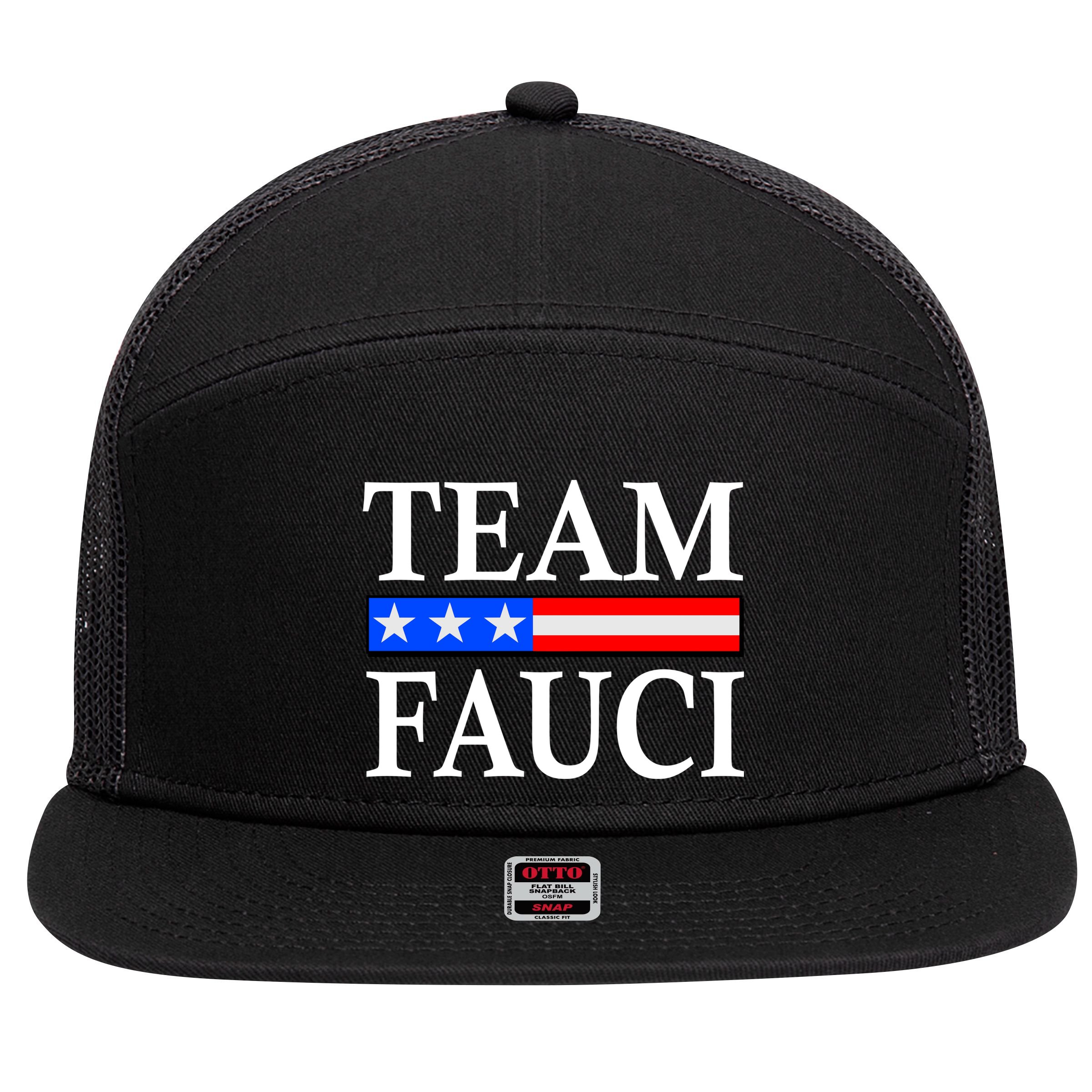 Pro Team Dr Fauci USA Flag 7 Panel Mesh Trucker Snapback Hat
