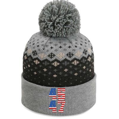 Pro Trump Election 2024 Vintage 45 47 USA Flag The Baniff Cuffed Pom Beanie