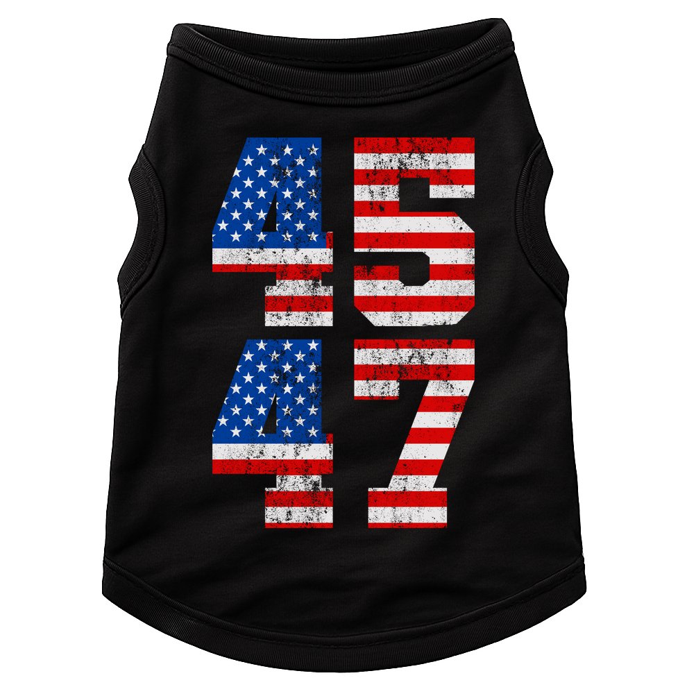Pro Trump Election 2024 Vintage 45 47 USA Flag Doggie Tank