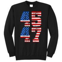 Pro Trump Election 2024 Vintage 45 47 USA Flag Sweatshirt