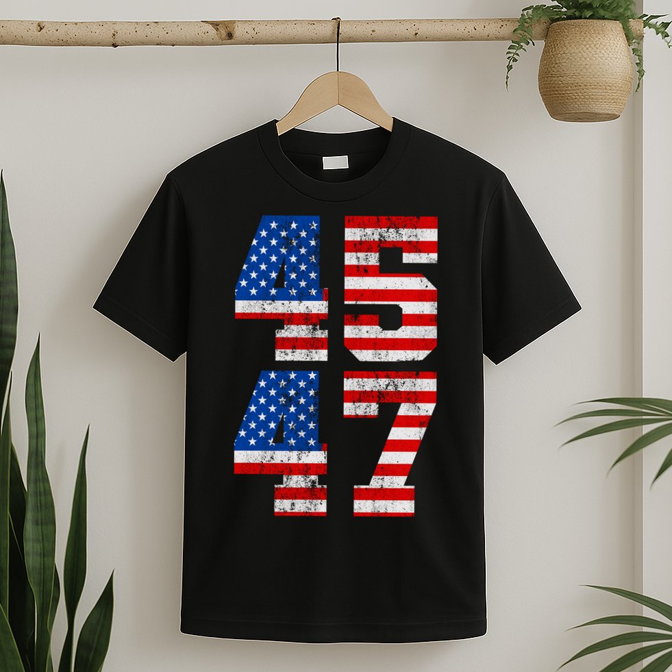 Pro Trump Election 2024 Vintage 45 47 USA Flag T-Shirt