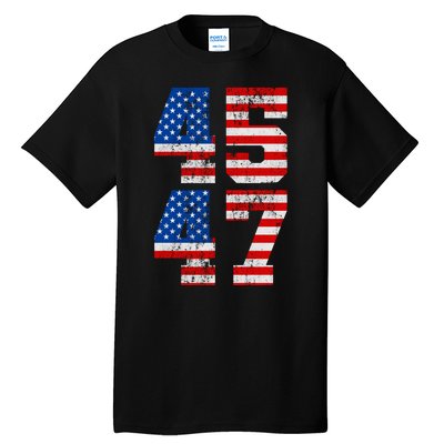 Pro Trump Election 2024 Vintage 45 47 USA Flag Tall T-Shirt