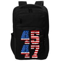 Pro Trump Election 2024 Vintage 45 47 USA Flag Impact Tech Backpack