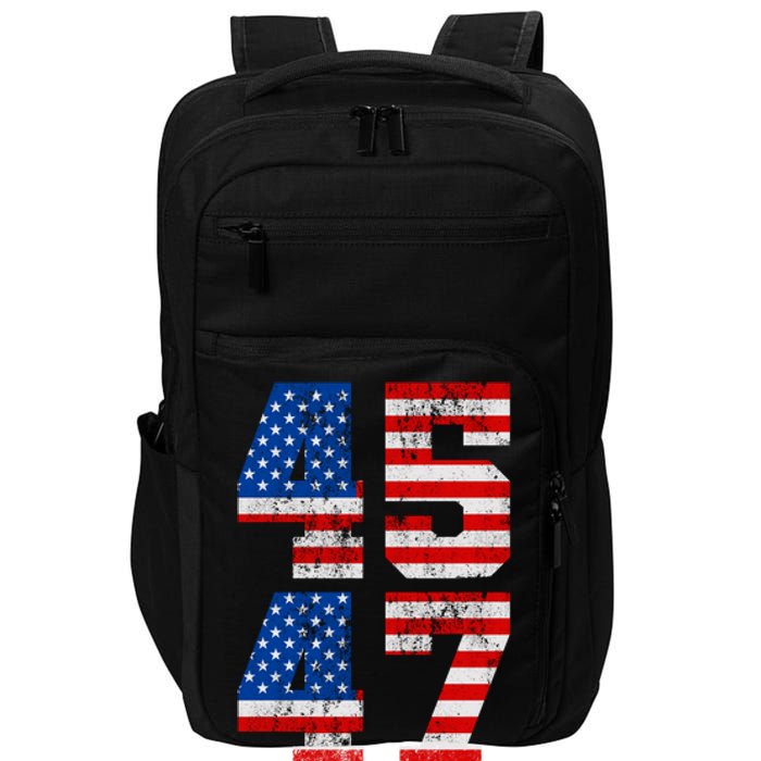 Pro Trump Election 2024 Vintage 45 47 USA Flag Impact Tech Backpack