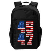 Pro Trump Election 2024 Vintage 45 47 USA Flag Daily Commute Backpack