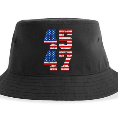 Pro Trump Election 2024 Vintage 45 47 USA Flag Sustainable Bucket Hat