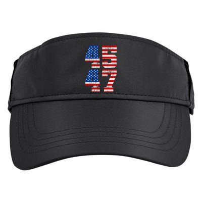 Pro Trump Election 2024 Vintage 45 47 USA Flag Adult Drive Performance Visor