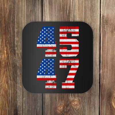 Pro Trump Election 2024 Vintage 45 47 USA Flag Coaster