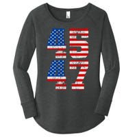 Pro Trump Election 2024 Vintage 45 47 USA Flag Women's Perfect Tri Tunic Long Sleeve Shirt