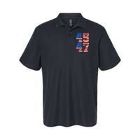 Pro Trump Election 2024 Vintage 45 47 USA Flag Softstyle Adult Sport Polo