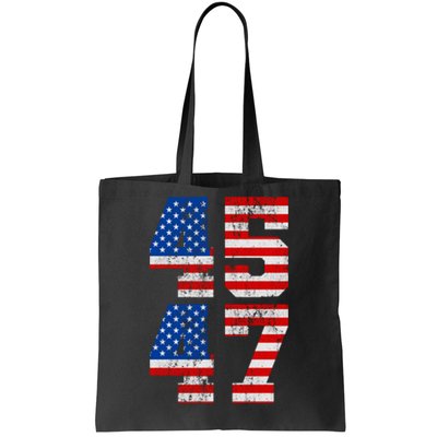 Pro Trump Election 2024 Vintage 45 47 USA Flag Tote Bag