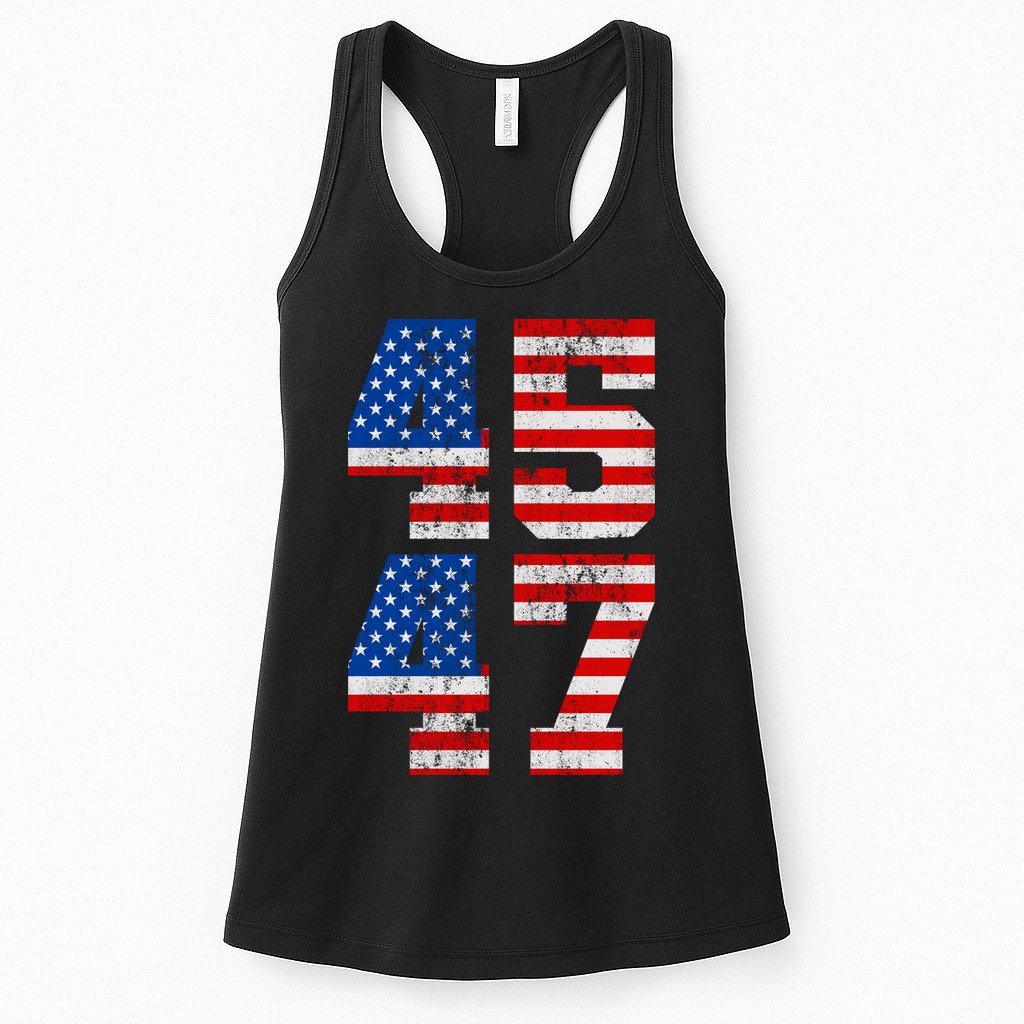 Pro Trump Election 2024 Vintage 45 47 USA Flag Womens Tank Top