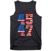 Pro Trump Election 2024 Vintage 45 47 USA Flag Tank Top