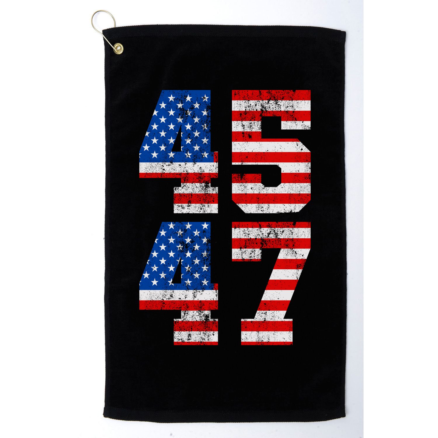 Pro Trump Election 2024 Vintage 45 47 USA Flag Golf Towel