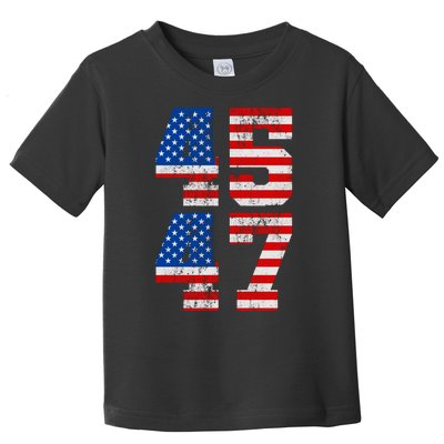 Pro Trump Election 2024 Vintage 45 47 USA Flag Toddler T-Shirt