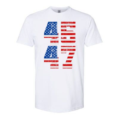 Pro Trump Election 2024 Vintage 45 47 USA Flag Softstyle® CVC T-Shirt