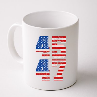 Pro Trump Election 2024 Vintage 45 47 USA Flag Coffee Mug