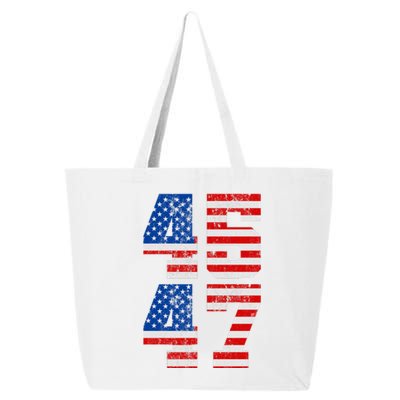 Pro Trump Election 2024 Vintage 45 47 USA Flag 25L Jumbo Tote