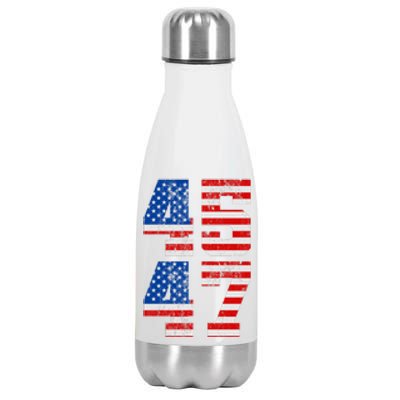 Pro Trump Election 2024 Vintage 45 47 USA Flag Stainless Steel Insulated Water Bottle