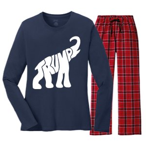 Pro Trump Elephant Women's Long Sleeve Flannel Pajama Set 