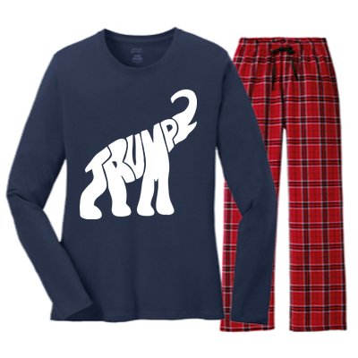 Pro Trump Elephant Women's Long Sleeve Flannel Pajama Set 