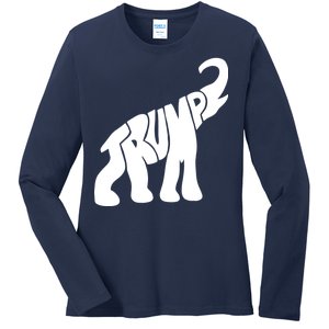 Pro Trump Elephant Ladies Long Sleeve Shirt