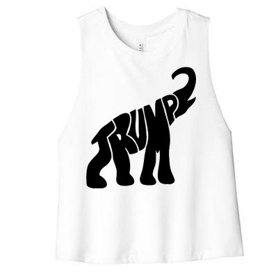 Pro Trump Elephant Women's Racerback Cropped Tank