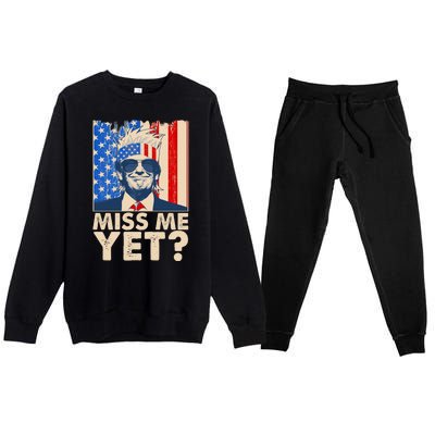 Pro Trump Miss Me Yet! Premium Crewneck Sweatsuit Set