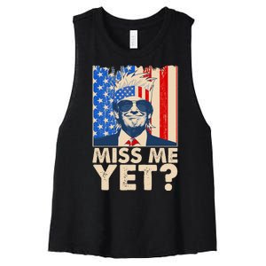 Pro Trump Miss Me Yet! Women's Racerback Cropped Tank