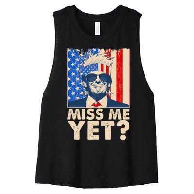 Pro Trump Miss Me Yet! Women's Racerback Cropped Tank