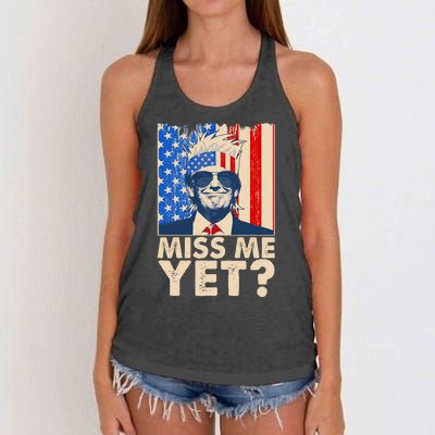 Pro Trump Miss Me Yet! Women's Knotted Racerback Tank